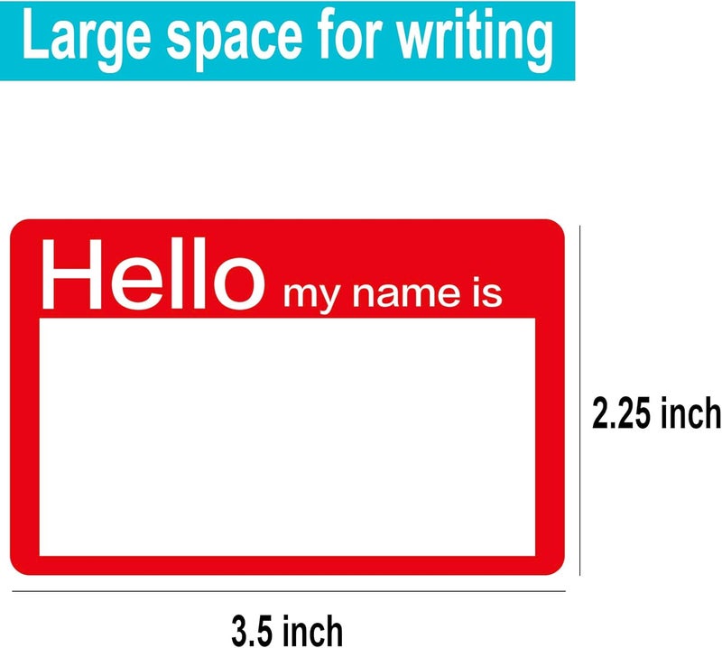 Lrogoe 4 Colors (Hello My Name is) Name Tags Stickers 200 Labels for Office, Meeting, School, Teachers and Mailing - Image 3